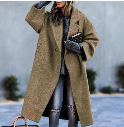 Damen Oversized Wollmantel mit klassischem Revers Drune