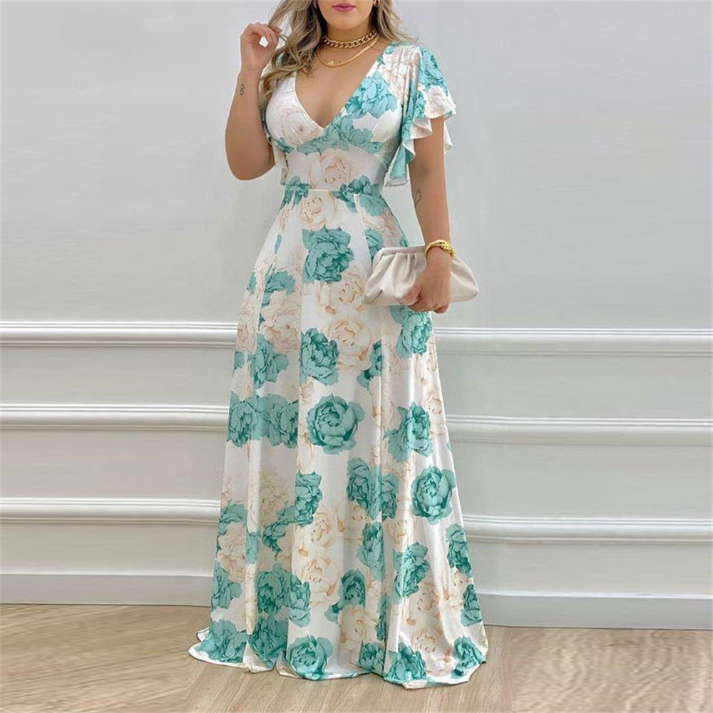 Damen Maxikleid mit floralem Design Drune