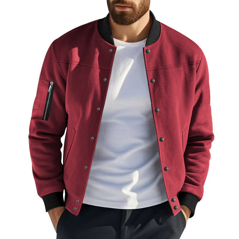 Herren modische Collegejacke mit praktischen Reißverschlusstaschen und elastischen Bündchen Drune