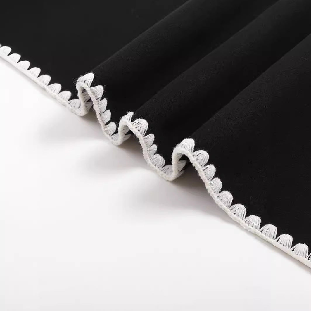 Damen elegantes Strickblazer-Set mit kontrastierenden Details Drune