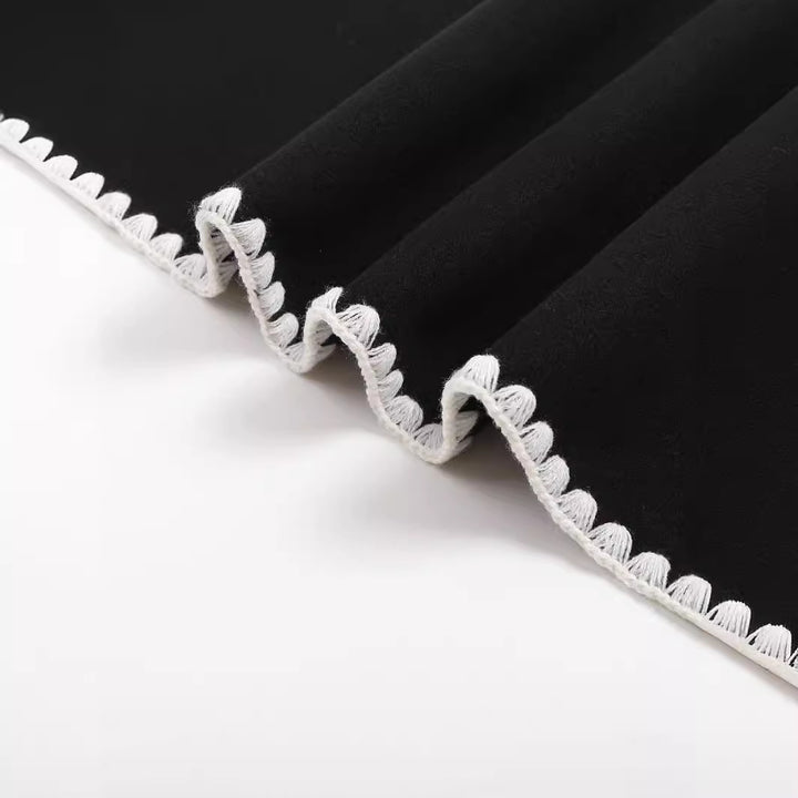 Damen elegantes Strickblazer-Set mit kontrastierenden Details Drune