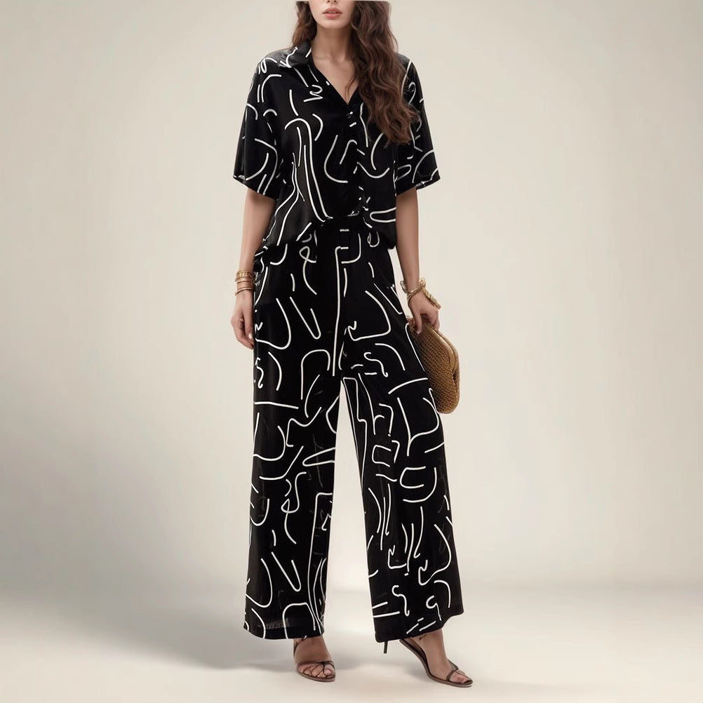 Damen Bequemer Jumpsuit mit modernem Grafikdesign Drune