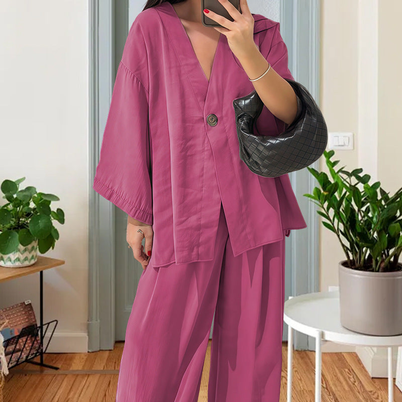 Damen Elegante Kimono-Jacke mit weiten Ärmeln und lockerer Passform Drune