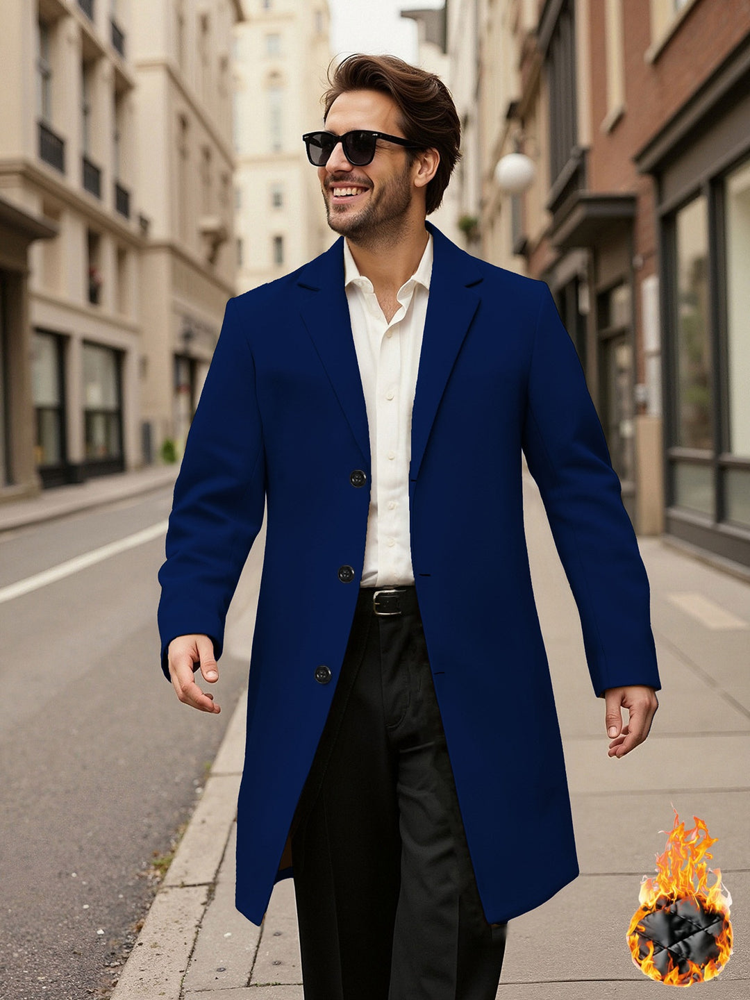 Herren eleganter doppelreihiger Mantel Drune