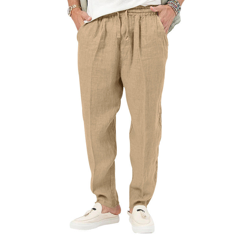 Herren Leichte Leinenhose mit elastischem Bund und praktischen Eingrifftaschen Drune