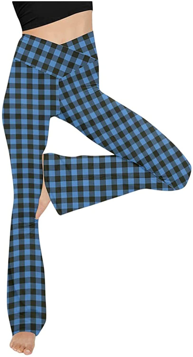 Damen Bootcut Yoga-Hose aus elastischem Material mit hohem Bund Drune