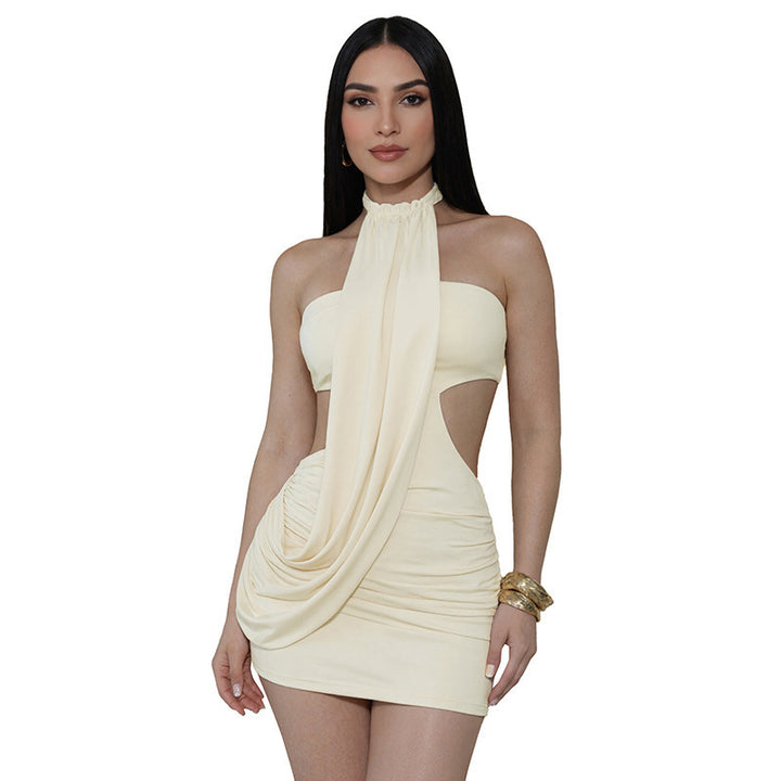 Damen Glamouröses Cut-Out Abendkleid mit Drapierung Drune