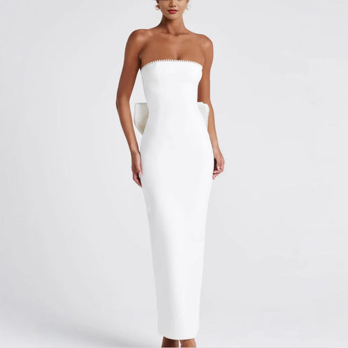 Damen Strapless Maxikleid mit raffinierter Silhouette und eleganten Details Drune