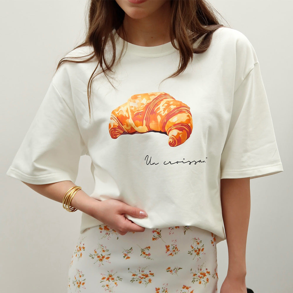 Damen lässiges Grafik T-Shirt mit weitem Schnitt Drune