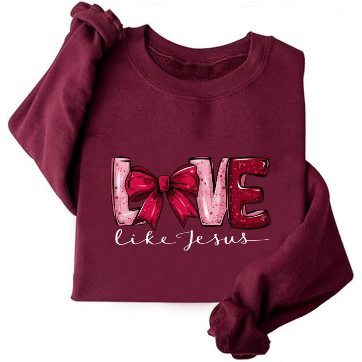Damen Sweatshirt mit kreativem Herzmotiv und verspieltem Aufdruck Drune