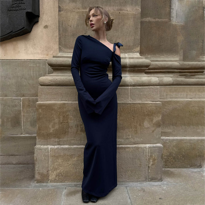 Damen Maxikleid mit asymmetrischem Schnitt und elegantem Off-Shoulder-Design Drune