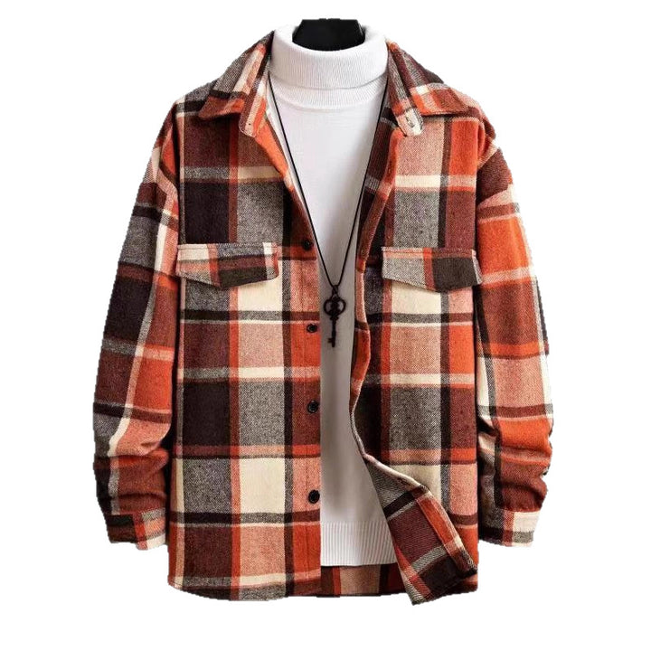 Herren nan weite Karo-Hemdenjacke aus weichem Flanell mit aufgesetzten Brusttaschen Drune