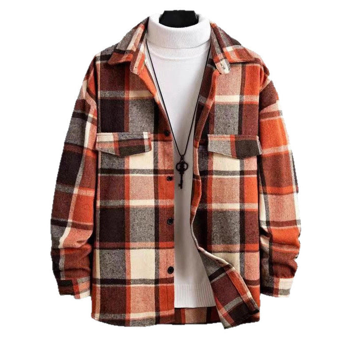 Herren nan weite Karo-Hemdenjacke aus weichem Flanell mit aufgesetzten Brusttaschen Drune