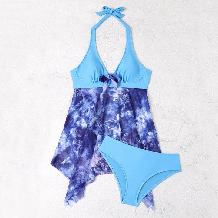 Damen Tankini mit floralem Wickeldesign und verstellbarem Oberteil Drune