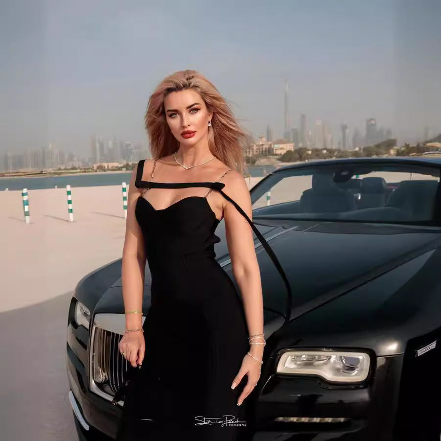 Damen Elegantes Meerjungfrauen-Kleid mit schulterfreier und taillierter Passform Drune