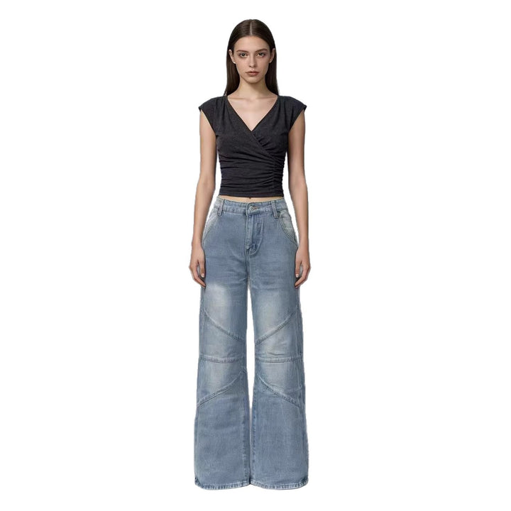 Damen Weit geschnittene Jeans mit einzigartigen Nahtdetails Drune