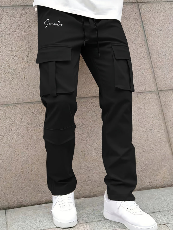 Herren Cargo-Hose mit vielseitigen funktionalen Taschen und elastischem Bund Drune