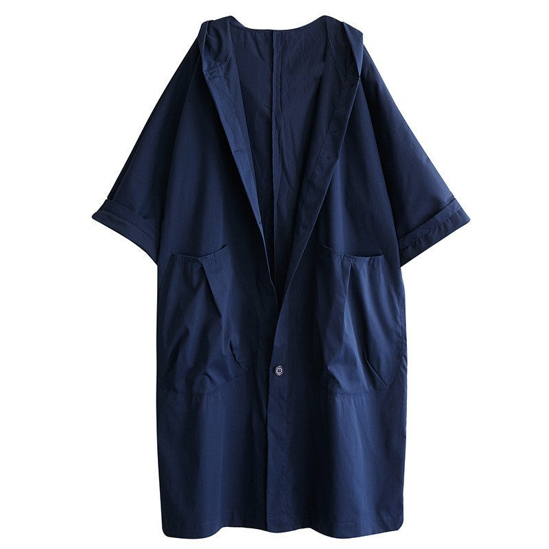 Damen Oversized Kapuzenmantel mit praktischen Taschen Drune