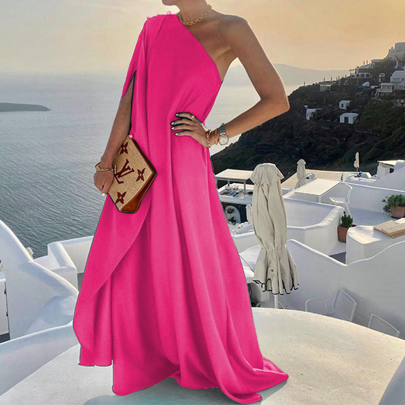 Damen Maxikleid mit asymmetrischem Schnitt Drune