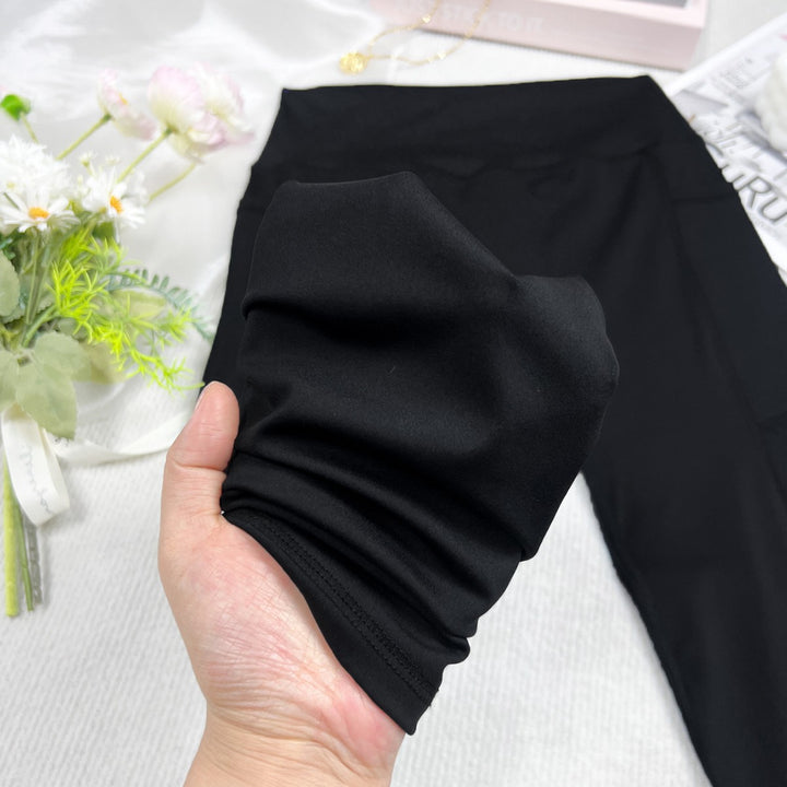 Damen Sportliche Leggings mit elastischem Rippmaterial und ausgestellten Säumen Drune