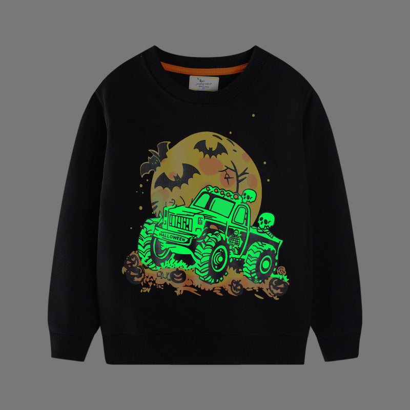 Jungen Sweatshirt mit gruseligem Monster-Truck-Motiv Drune