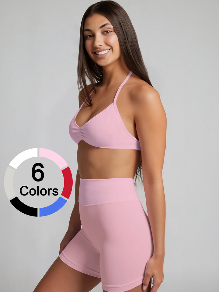 Damen Sportliches Bikini-Set mit hochgeschnittenen Shorts und elastischer Unterstützung Drune