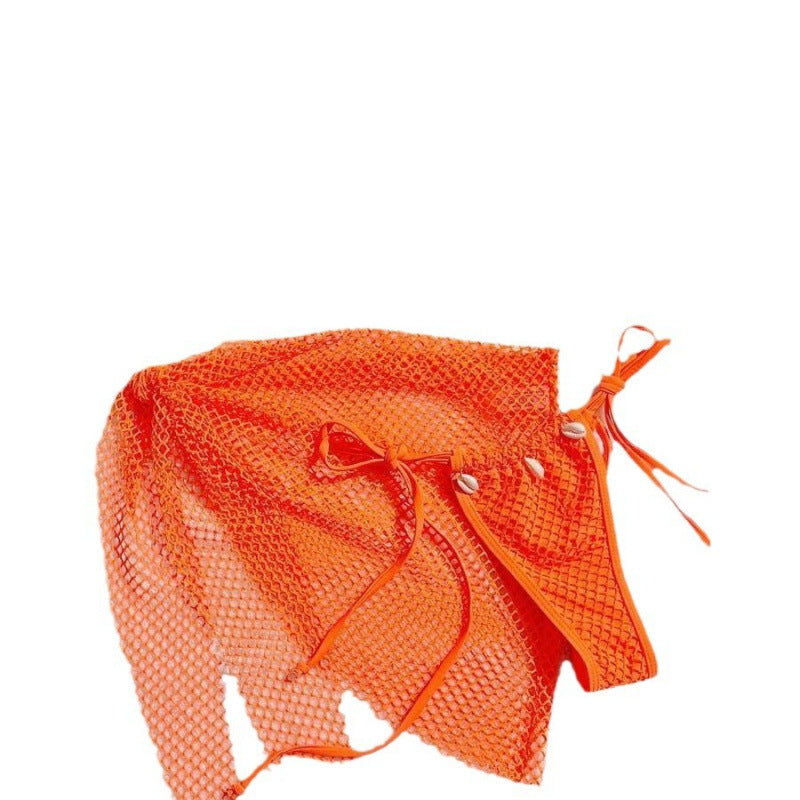 Damen Netz-Bikini-Set mit modischen Schleifen und Muscheldetails Drune