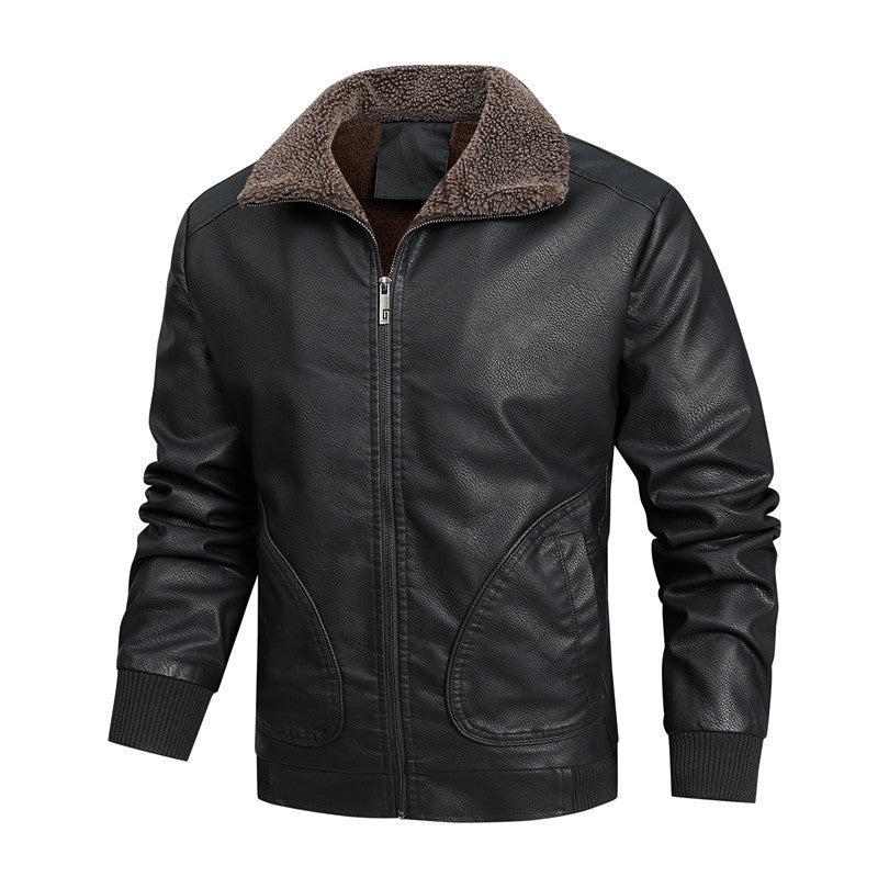 Herren lässige Vintage Lederjacke mit weichem Innenfutter Drune