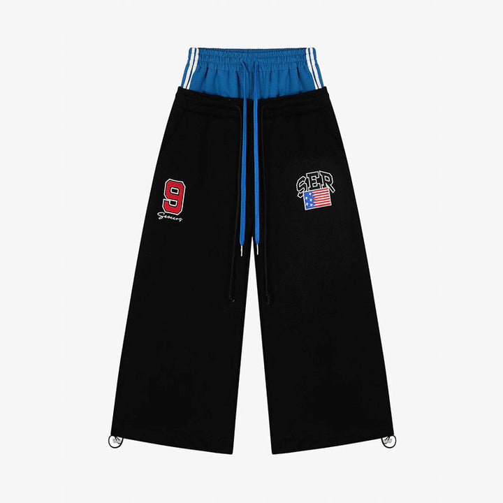 Damen Modische Sweathose mit weitem Schnitt und Sportstreifen Drune