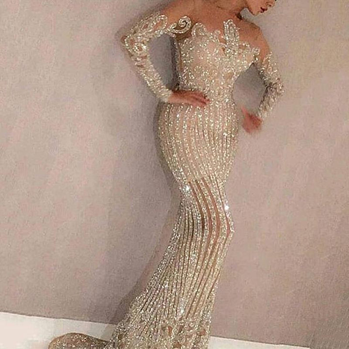 Damen Elegantes Abendkleid mit glitzernden Pailletten und schmalem Schnitt Drune