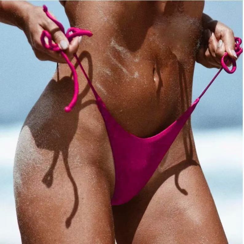 Damen Bikini-Höschen mit ultra-hohem Schnitt und verstellbaren Trägern Drune