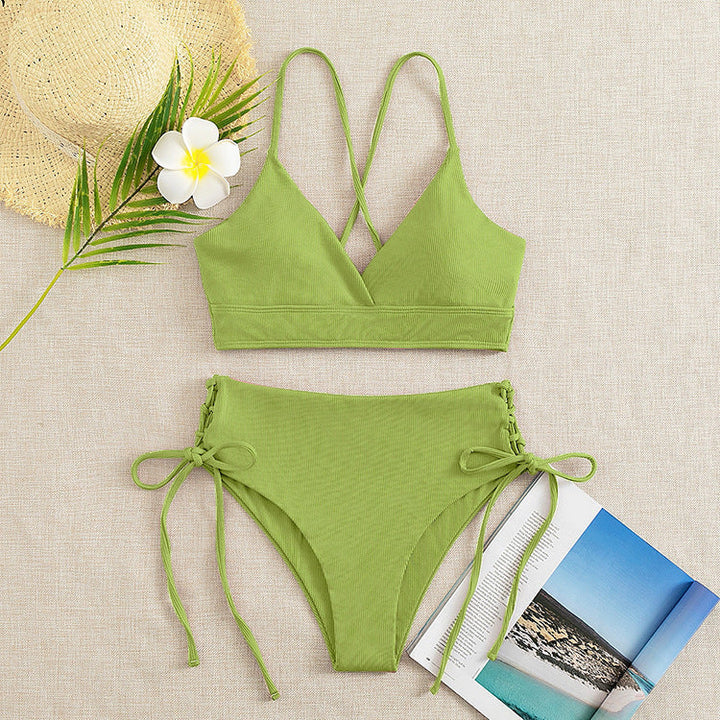 Damen Bikini-Set mit verstellbaren Trägern und raffinierten Schnürdetails Drune
