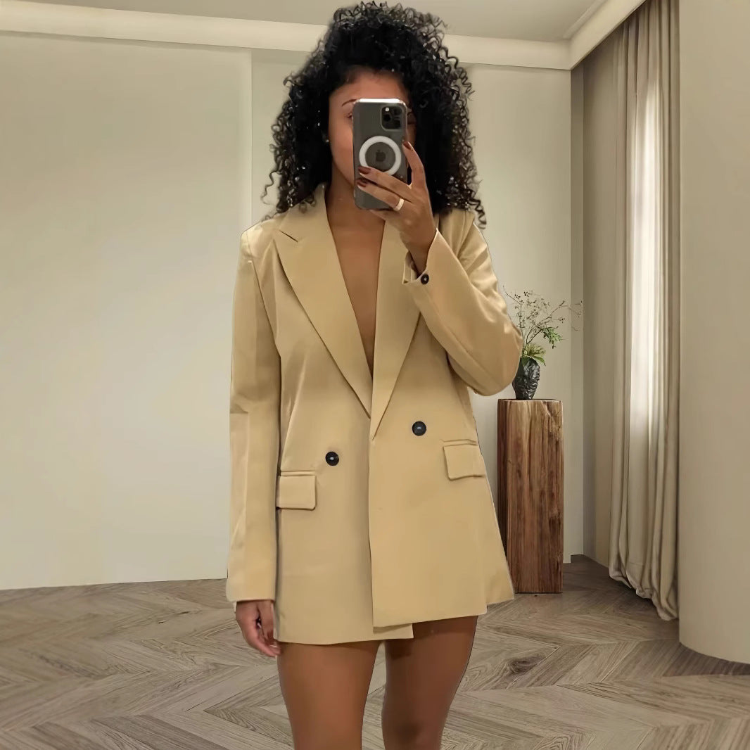Damen Modischer Oversized Blazer Drune