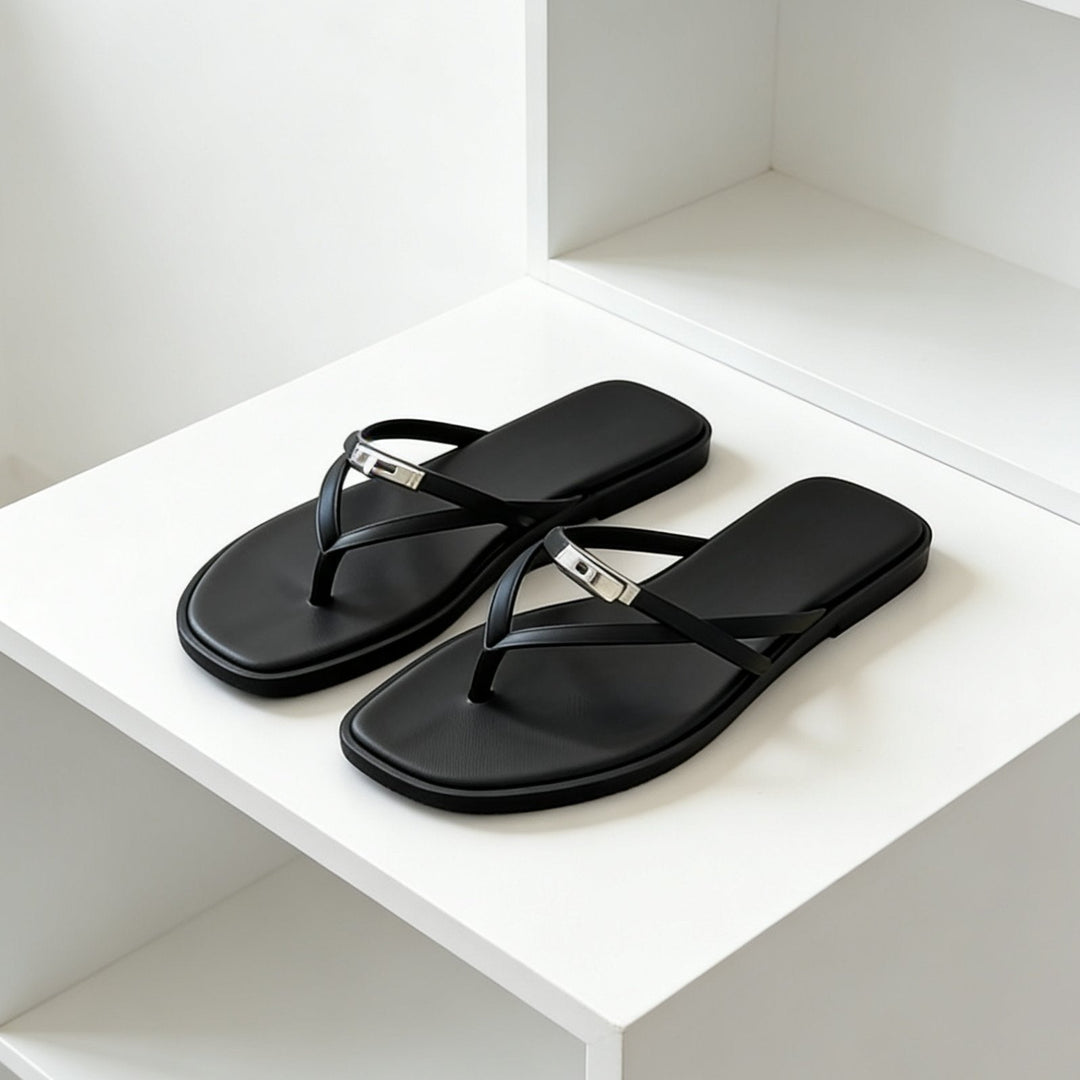 Damen Elegante Flip-Flops mit glänzenden Akzenten Drune