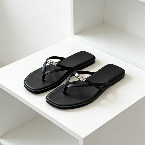 Damen Elegante Flip-Flops mit glänzenden Akzenten Drune