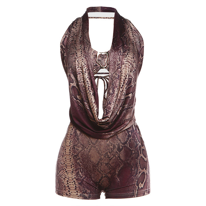 Damen Eleganter Badeanzug mit tiefem V-Ausschnitt und Wickeldetails Drune