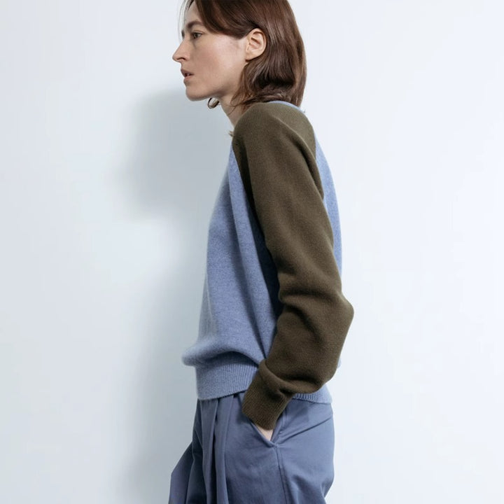 Damen sportlicher Strickpullover mit Raglanärmeln Drune