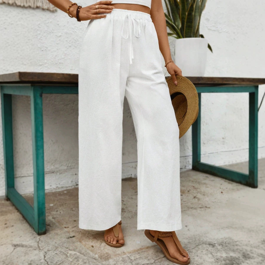 Damen Culotte Jumpsuit mit elastischem Bund und weiter Beinform Drune