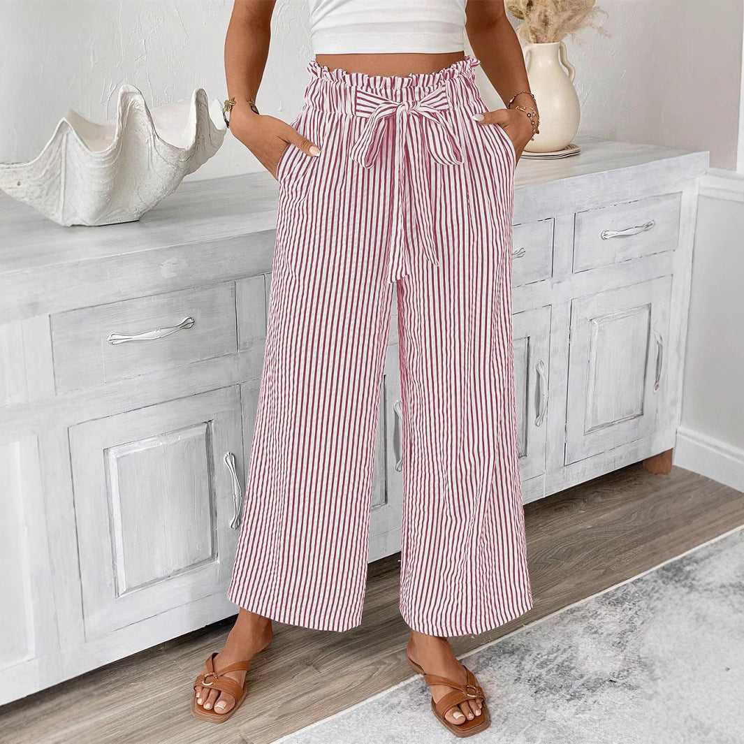 Damen lässige gestreifte Sommerhose Drune
