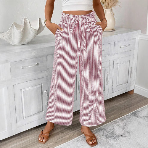 Damen lässige gestreifte Sommerhose Drune