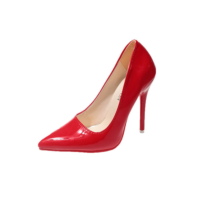 Damen Klassische High Heels mit spitz zulaufendem Design und hochglänzender Oberfläche Drune