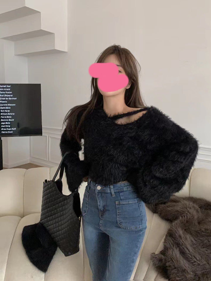 Damen kuscheliger Pullover mit weichem Material und lässigem Schnitt Drune