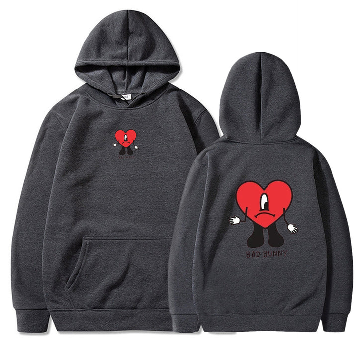 Damen Kapuzenpulli mit kreativem Herzmotiv Drune