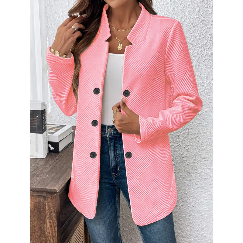 Damen klassischer Blazer mit strukturiertem Design und modernen Knopfdetails Drune