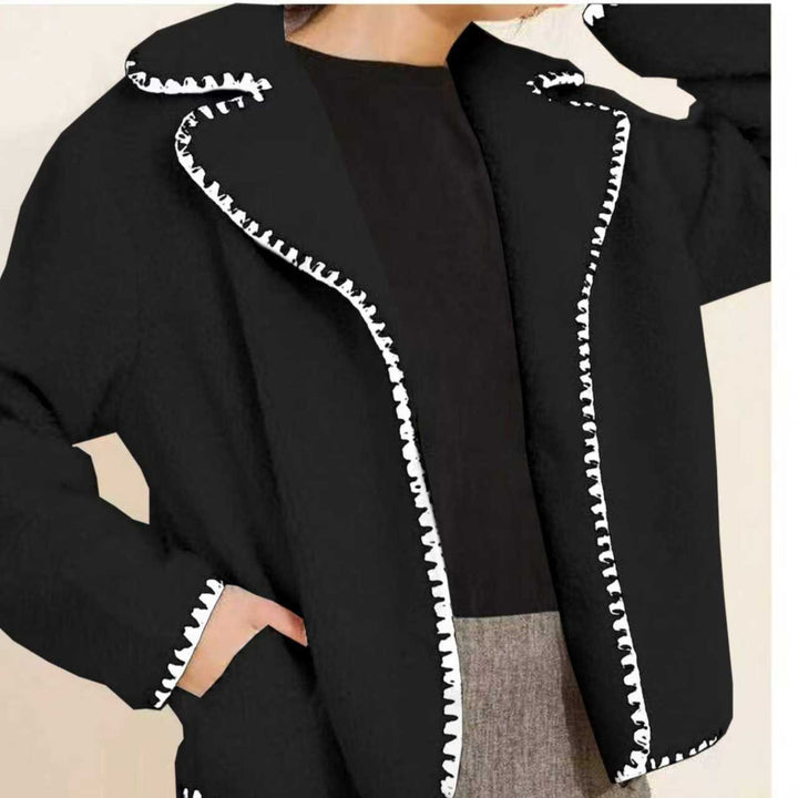 Damen modische Übergangsjacke mit kontrastierenden Nähdetails Drune