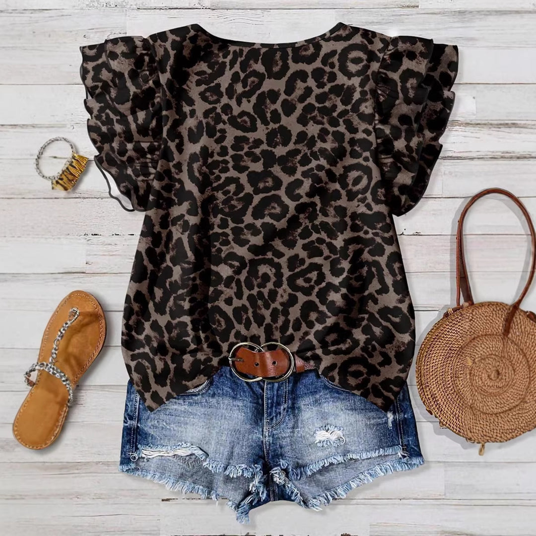 Damen Bluse mit puffärmel und floralem Muster Drune