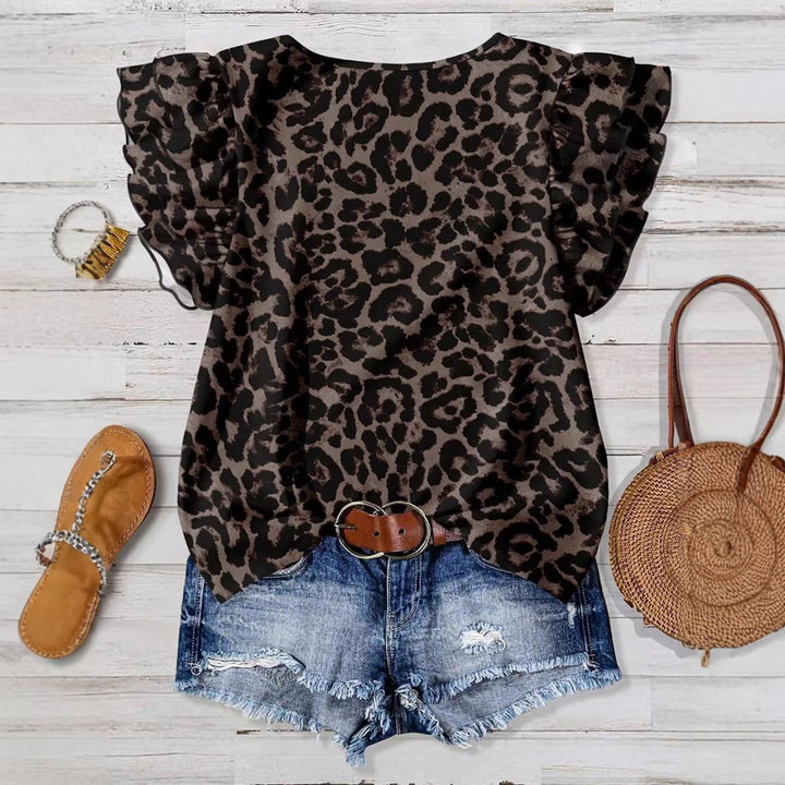 Damen Bluse mit puffärmel und floralem Muster Drune