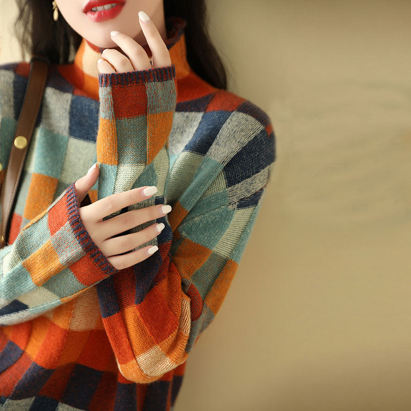 Drune | Bunter Karierter Strickpullover