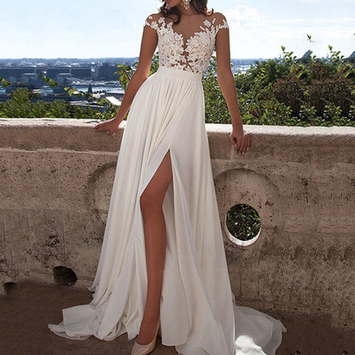 Drune | Spitzen-Spalt-Abendkleid