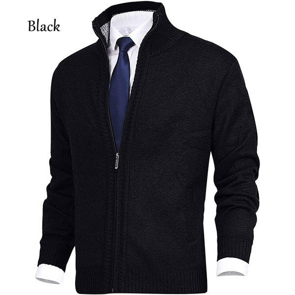 Herren Strickjacke mit Stehkragen und Reißverschluss Drune
